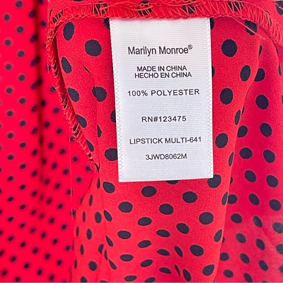 VINTAGE STYLE - Marilyn Monroe Label Red/Black Dot Dress Size Med - New no tags - Picture 7 of 9
